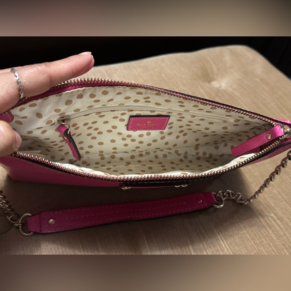 Kate Spade Fuchsia Pink Matching Purse & Wallet Set Y2K Coquette Barbiecore - Picture 7 of 8